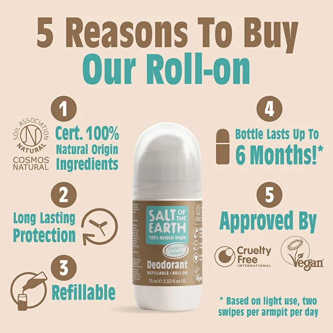 Salt Of The Earth Natural roll-on deodorant Ginger & Jasmine Deo Roll-on 75 ml thumbnail 2