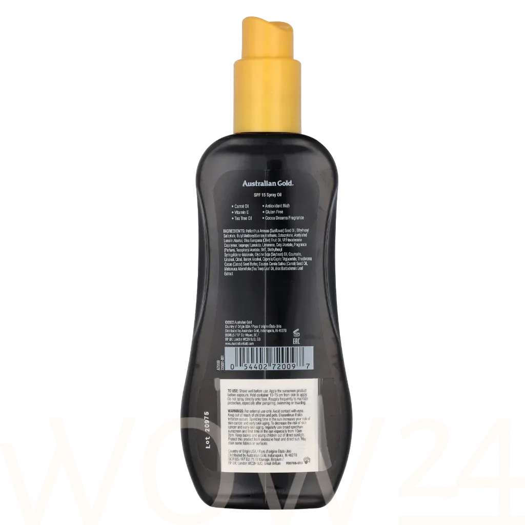 Australian Gold Australian Gold Carrot Spray Oil Sunscreen SPF15 thumbnail 3