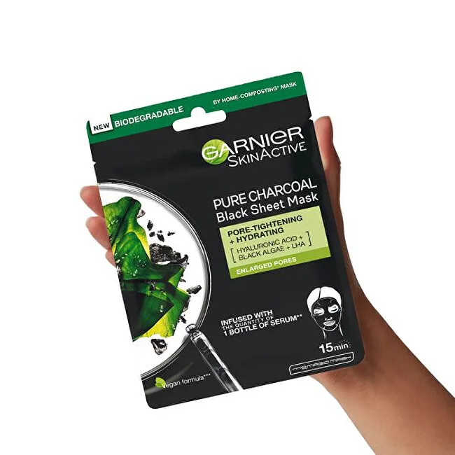 Garnier Skin Naturals AHA + BHA Charcoal Mattifying Serum Mask thumbnail 5