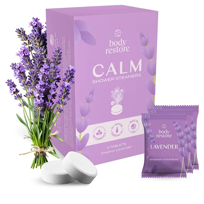 Body Restore Set of aromatic tablets for the shower Lavender Shower Steamers 3 pcs thumbnail 2