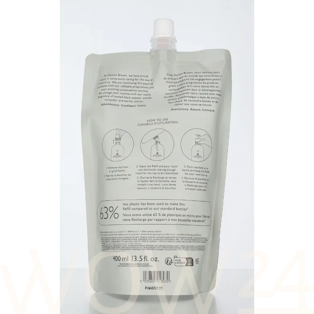 Molton Brown Molton Brown Re-Charge Black Pepper Bath & Shower Gel Refill thumbnail 3