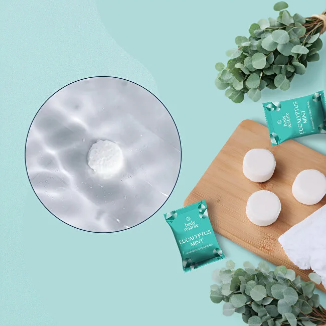 Body Restore Set of aromatic shower tablets Eucalyptus and Mint Shower Steamers 3 pcs thumbnail 5