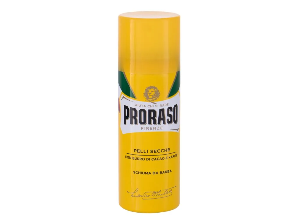 Yellow shaving foam