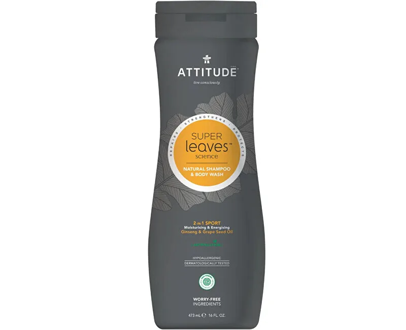 Attitude Natural Men´s Shampoo and Body Wash 2in1 Super Leaves (Shampoo & Body Wash) 473 ml thumbnail 2