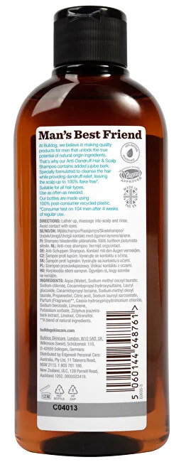 Bulldog Anti-dandruff shampoo (Anti-Dandruff Hair & Scalp Shampoo + Jujube Bark) 300 ml thumbnail 2
