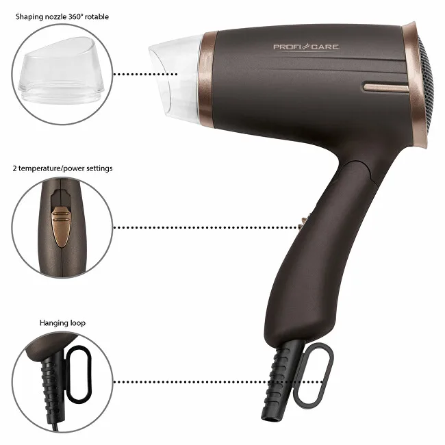 Profi care Compact hair dryer HT 3009 BR thumbnail 4