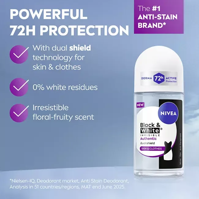 Nivea B&W Authentic Anti-Perspirant Roll-On thumbnail 2