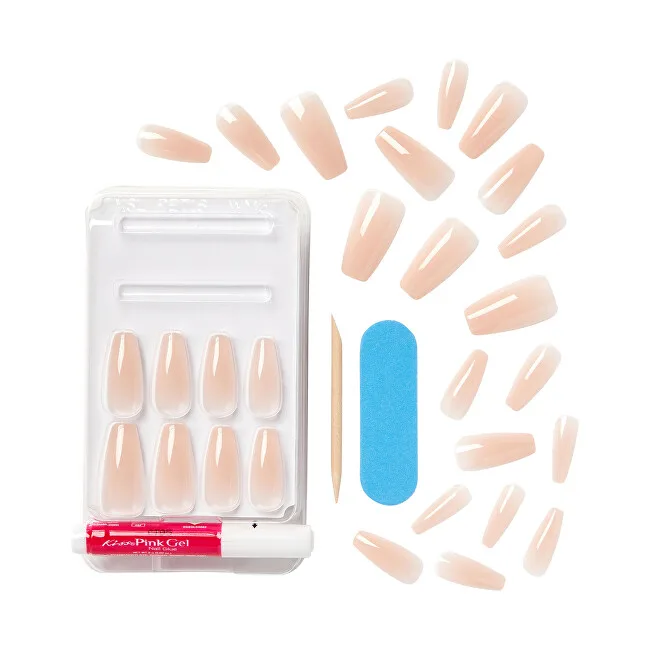 Kiss Kiss Adhesive nails Bare but Better Nails - Nude Drama 28 pcs thumbnail 3