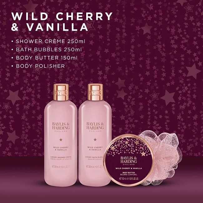 Baylis & Harding Gift set in velvet bag Wild Cherry & Vanilla 4 pcs thumbnail 3