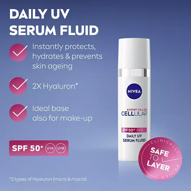 Nivea Daily UV serum SPF 50+ Cellular Expert Filler Fluid 50 ml thumbnail 2