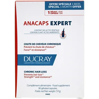 Ducray Anacaps Expert (Chronic Hair Loss) dietary supplement 90 capsules thumbnail 2