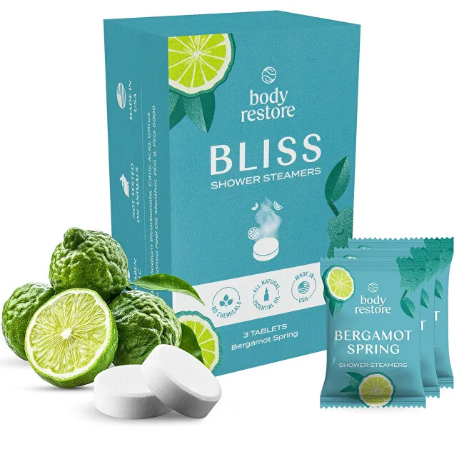Body Restore Set of aromatic tablets for the shower Bergamot Spring Shower Steamers 3 pcs thumbnail 2