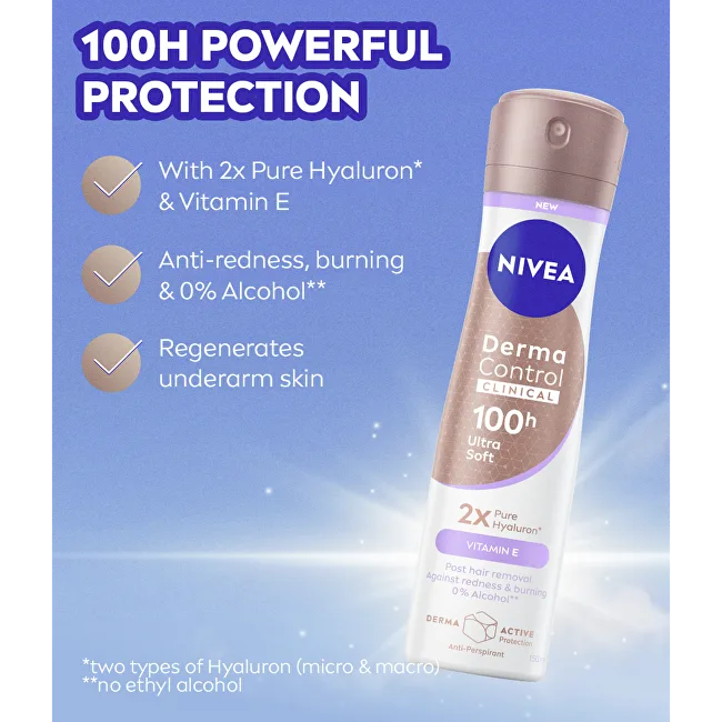 Nivea Antiperspirant spray Derma Control Clinical Ultra Soft 150 ml thumbnail 2