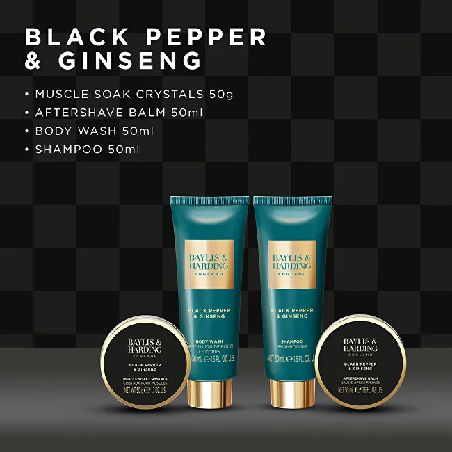 Baylis & Harding Gift set in a tin can Black Pepper & Ginseng 4 pcs thumbnail 3