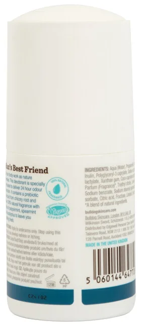 Bulldog Natural Ball Deodorant (Natural Deodorant Peppermint & Eucalyptus Crisp & Invigorating Scent) 75 ml thumbnail 2