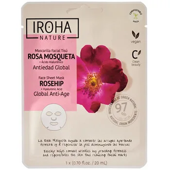 Iroha Rejuvenating mask Anti-Age Rosehip Face Sheet Mask 20 ml thumbnail 5