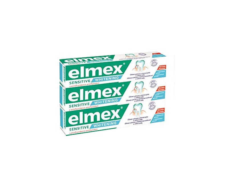 Elmex Whitening toothpaste for sensitive teeth Sensitive White ning Trio 3x 75 ml thumbnail 2