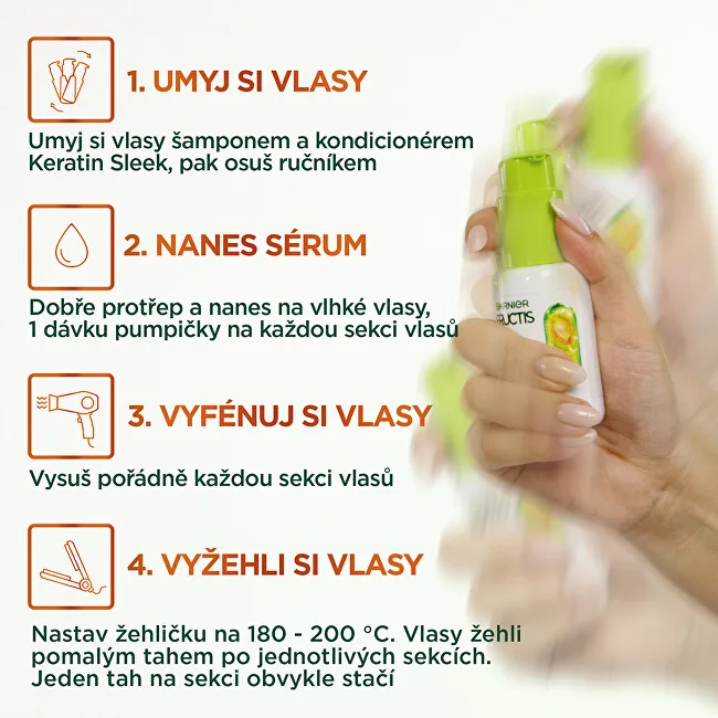 Garnier Serum for dry and frizzy hair Fructis Keratin Sleek (Heat-Activated Serum) 50 ml thumbnail 6