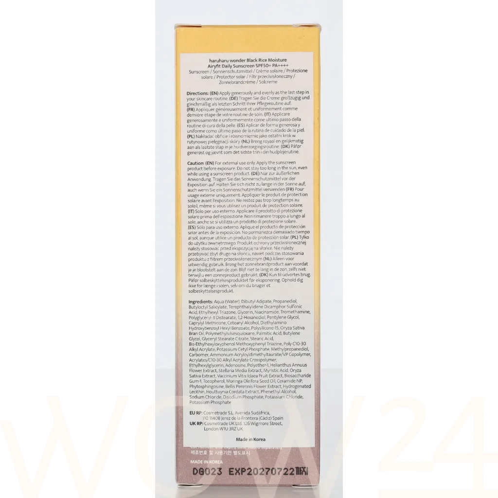 Haruharu Wonder Black Rice Moisture Airyfit Daily Sunscreen thumbnail 3