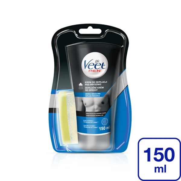 Men in shower hair removal cream