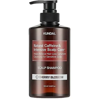 KUNDAL Anti-hair loss shampoo with caffeine Natural Caffeine & Intensive Scalp Care+ Cherry Blossom (Scalp Shampoo) - 500 ml thumbnail 2
