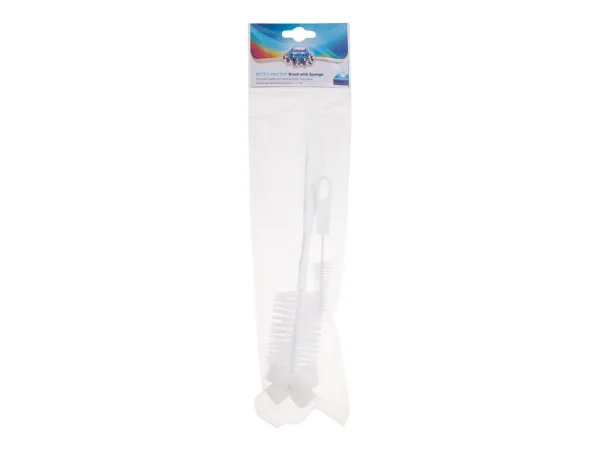 Bottle and teat brush with sponge