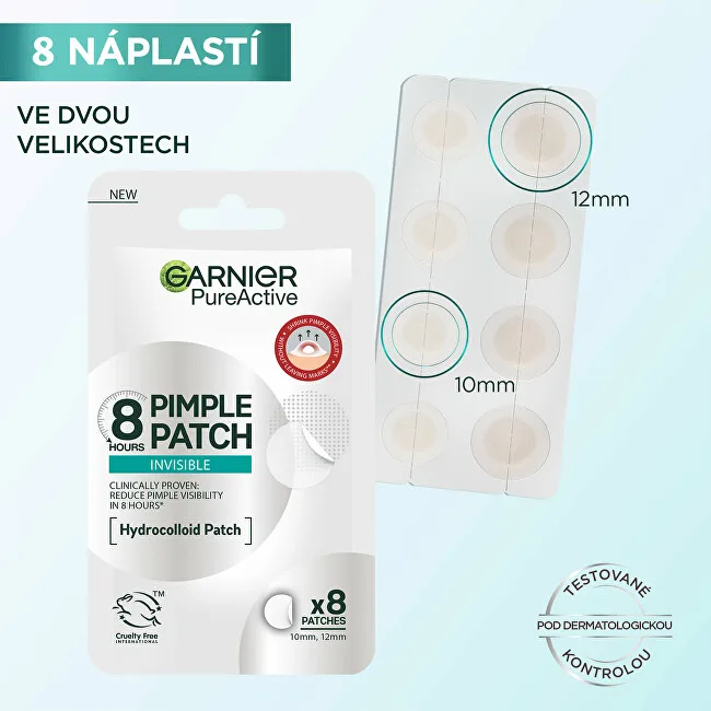 Garnier Hydrocolloid invisible patches with BHA for skin imperfections Pure Active (Pimple Patch) 8 pcs thumbnail 2