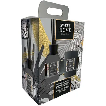 Sweet Home Collection Gift set of aroma diffuser with candle Shades of Grey thumbnail 4