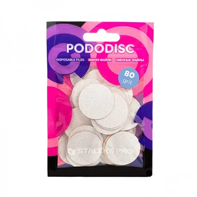 STALEKS Replacement sandpaper for pedicure disc Pro L, grit 80 (White Refill Pads for Pedicure Disc) 50 pcs. thumbnail 4