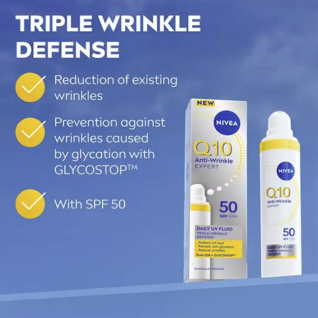 Nivea Daily Facial Fluid SPF 50 Q10 Anti-Wrinkle Expert (Daily UV Fluid) 40 ml thumbnail 2