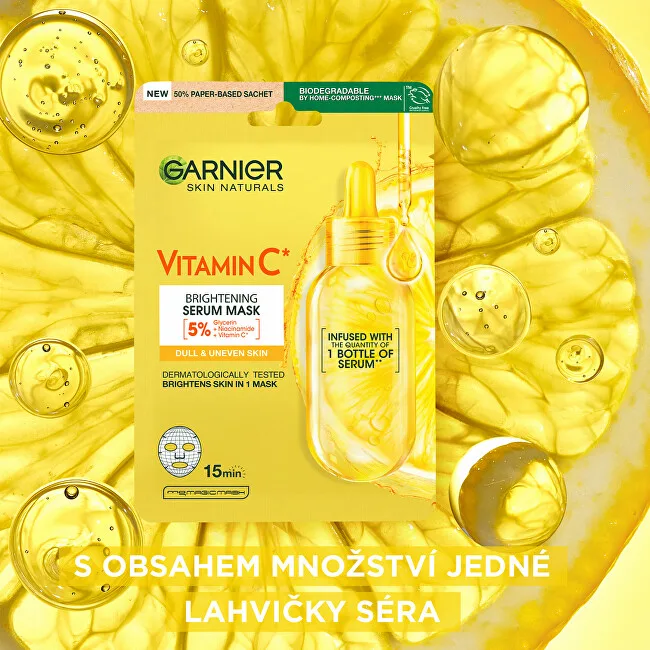Garnier Set of brightening fabric masks with vitamin C 4+1 pcs thumbnail 2