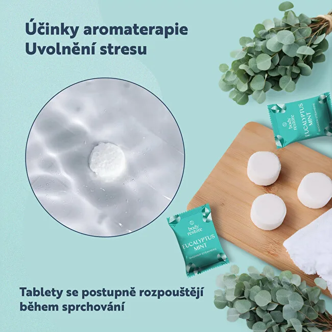 Body Restore Set of aromatic shower tablets Eucalyptus and Mint Shower Steamers 3 pcs thumbnail 8