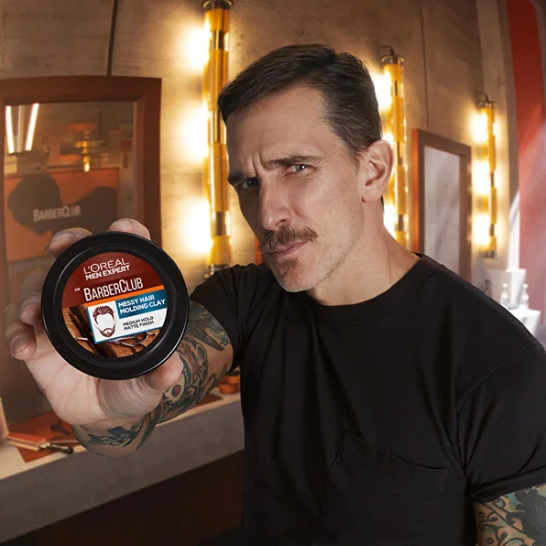 Men expert barber club messy hair molding clay thumbnail 4