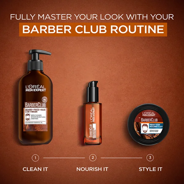 Men expert barber club messy hair molding clay thumbnail 2