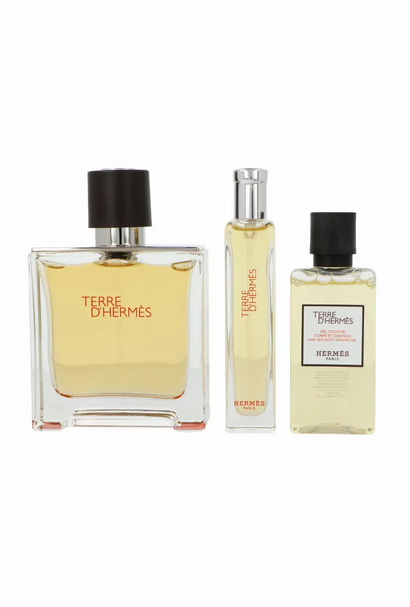 Hermes Set Hermes Terre D`Hermes Parfum 75ml + Parfum 15ml + Shower Gel Hair & Body 40ml thumbnail 4
