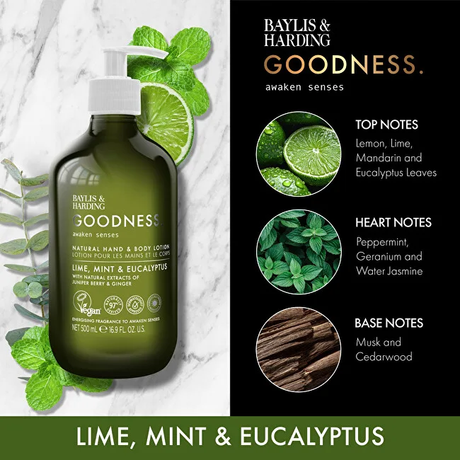 Baylis & Harding Goodness Awaken Body Lotion Lime, Mint & Eucalyptus 500 ml thumbnail 2