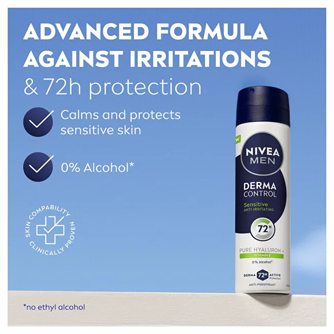 Nivea Antiperspirant spray for sensitive skin Men Derma Control Sensitive (Antiperspirant) 150 ml thumbnail 2