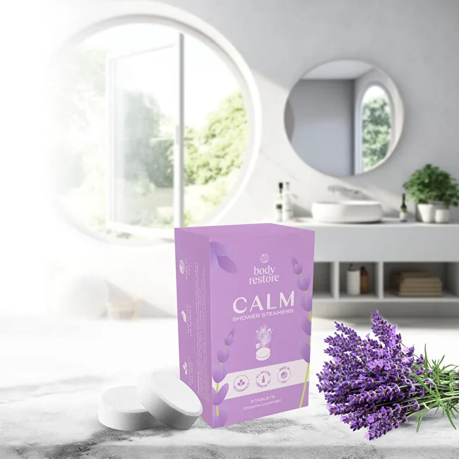Body Restore Set of aromatic tablets for the shower Lavender Shower Steamers 3 pcs thumbnail 3