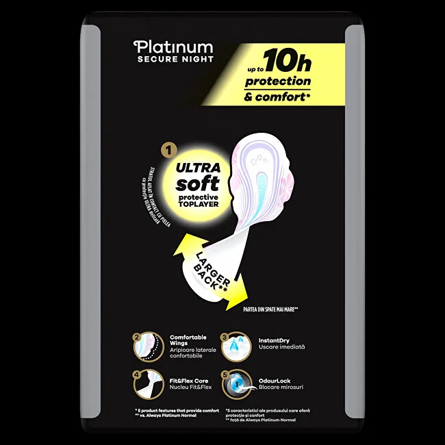 Always Platinum Ultra Secure Night Mega sanitary pads 30 pcs thumbnail 7