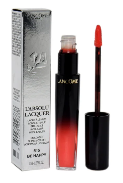 L`absolu lacquer buildable shine & color longwear lip 515 be happy