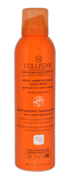 Moisturizing tanning spray ultra rapid application spf 20