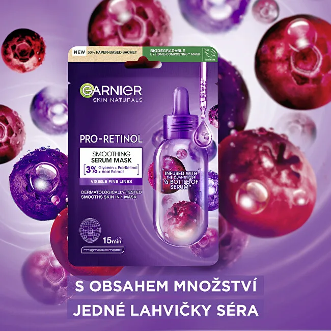 Garnier Skin Naturals Pro-Retinol Smoothing Serum Mask thumbnail 3