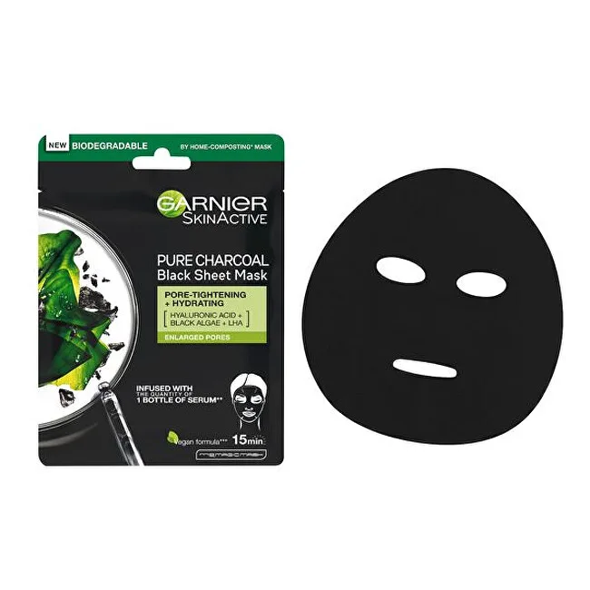 Garnier Skin Naturals AHA + BHA Charcoal Mattifying Serum Mask thumbnail 2