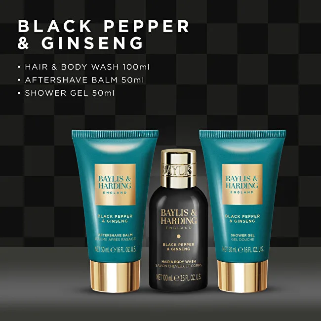 Baylis & Harding Black Pepper & Ginseng Mini Body Care Gift Set 3 pcs thumbnail 2