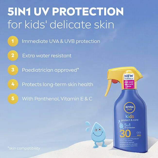 Nivea Sunscreen spray SPF 30 Kids Protect & Care Spray 250 ml thumbnail 2