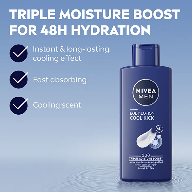 Nivea Cool Kick Body Lotion for Men 400 ml thumbnail 2