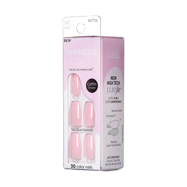 Kiss Kiss Self-adhesive nails imPRESS Color MC Pink Dream 30 pcs thumbnail 3