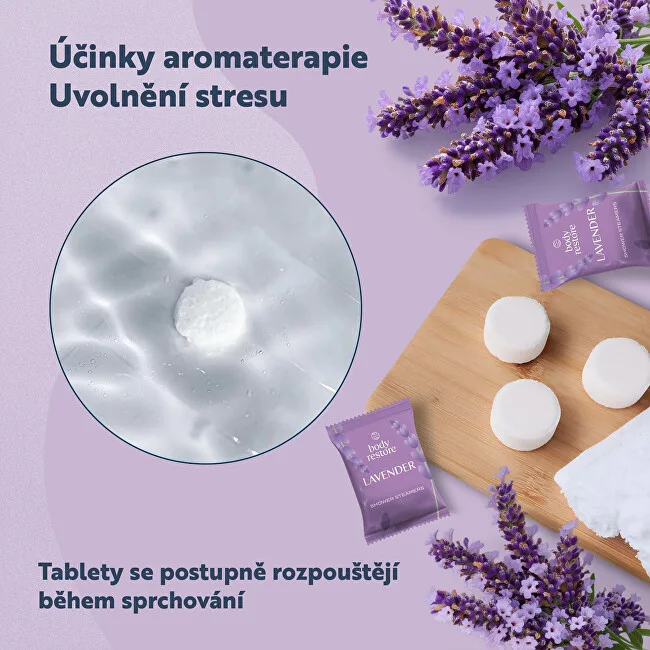 Body Restore Set of aromatic tablets for the shower Lavender Shower Steamers 3 pcs thumbnail 8