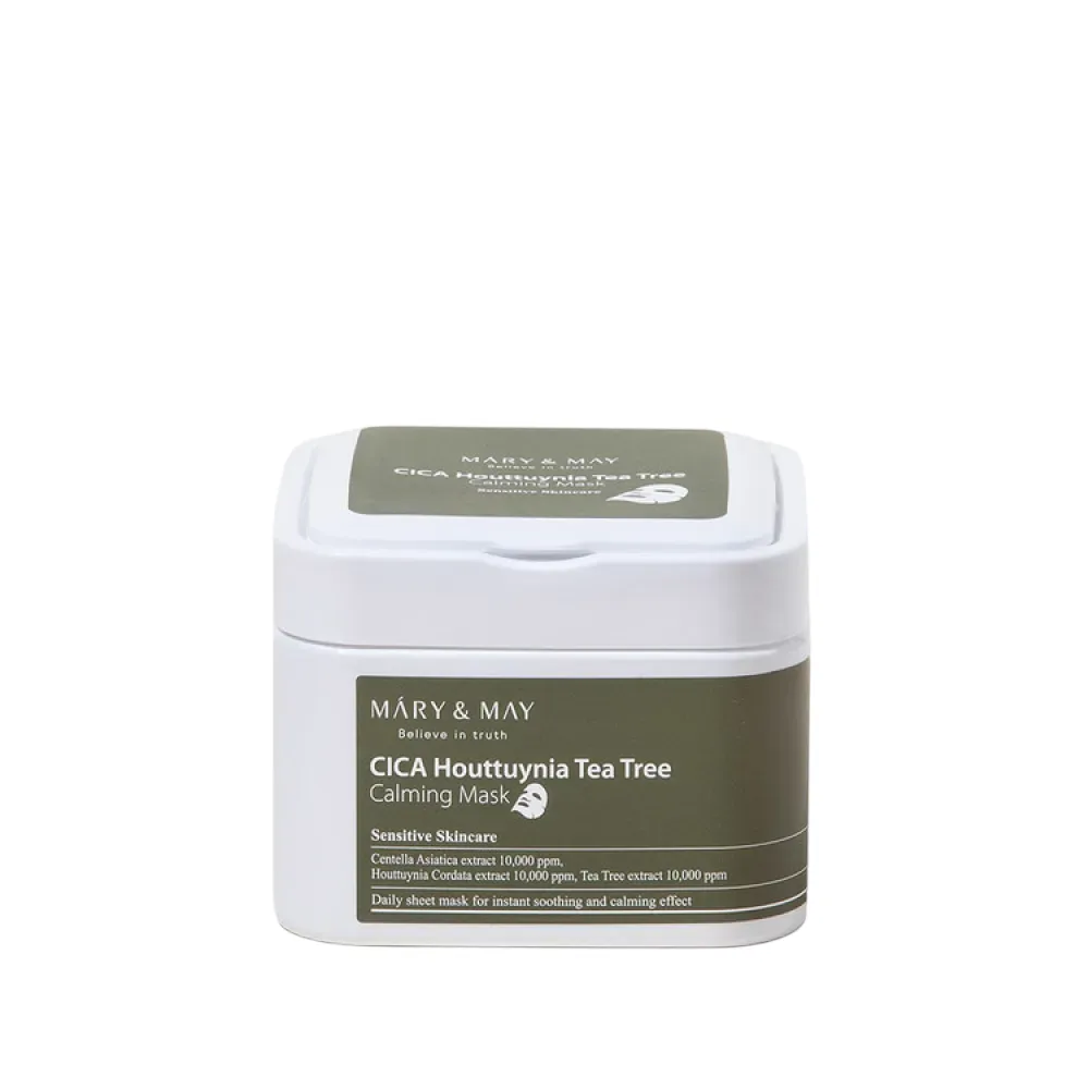MARY & MAY Soothing Face Mask Cica Houttuynia Tea Tree (Calming Mask) 30 pcs thumbnail 3