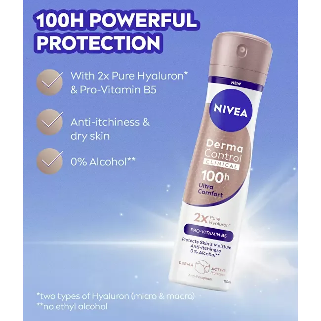 Nivea Derma Control Ultra Comfort antiperspirant spray 150 ml thumbnail 2